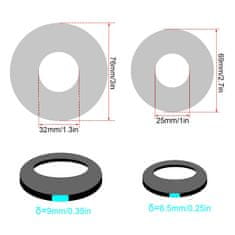 Nikcorp Set 4 srebrne rozete za cijevi od nehrđajućeg čelika - 2x 25 mm i 2x 32 mm, kromirani poklopci za instalacije