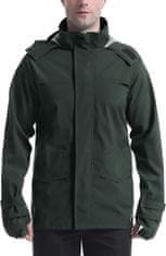 Nikcorp Muška vodootporna kišna jakna s kapuljačom i vizirom, ripstop poliester, sivo-zelena, vel. M, 10.000mm H2O, prozračna