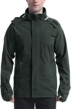 Nikcorp Muška vodootporna kišna jakna s kapuljačom i vizirom, ripstop poliester, sivo-zelena, vel. M, 10.000mm H2O, prozračna