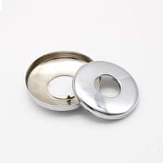 Nikcorp Set 4 srebrne rozete za cijevi od nehrđajućeg čelika - 2x 25 mm i 2x 32 mm, kromirani poklopci za instalacije