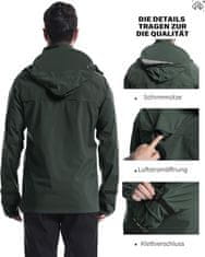 Nikcorp Muška vodootporna kišna jakna s kapuljačom i vizirom, ripstop poliester, sivo-zelena, vel. M, 10.000mm H2O, prozračna