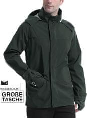 Nikcorp Muška vodootporna kišna jakna s kapuljačom i vizirom, ripstop poliester, sivo-zelena, vel. M, 10.000mm H2O, prozračna