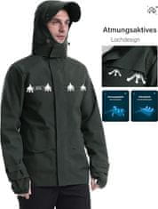 Nikcorp Muška vodootporna kišna jakna s kapuljačom i vizirom, ripstop poliester, sivo-zelena, vel. M, 10.000mm H2O, prozračna