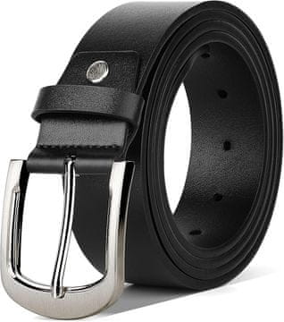 Nikcorp Muški kožni remen crni od prirodne kože 110 cm s aluminijskom kopčom 38 mm u poklon kutiji