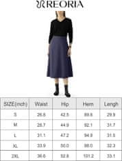 Nikcorp Elegantna ženska pamučna midi suknja lepršavog kroja, mekana i prozračna, tamnoplava XL