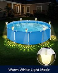 Nikcorp Set od 4 solarne LED svjetiljke za bazen i vrt, IP65 vodootporne, automatsko RGB i toplo bijelo svjetlo