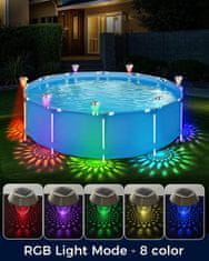 Nikcorp Set od 4 solarne LED svjetiljke za bazen i vrt, IP65 vodootporne, automatsko RGB i toplo bijelo svjetlo