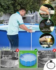 Nikcorp Set od 4 solarne LED svjetiljke za bazen i vrt, IP65 vodootporne, automatsko RGB i toplo bijelo svjetlo