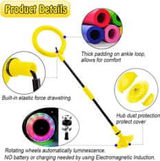 Nikcorp Set od 2 svjetleća LED obruča za skakanje na jednoj nozi, 62 cm, sklopiva sportska igračka za djecu i odrasle, indukcijsko svjetlo