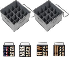 Nikcorp Sklopivi organizator za cipele sa 16 pretinaca i prozirnim poklopcem set 2 komada sivi 44,5x44,5x32 cm