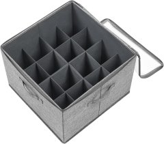 Nikcorp Sklopivi organizator za cipele sa 16 pretinaca i prozirnim poklopcem set 2 komada sivi 44,5x44,5x32 cm