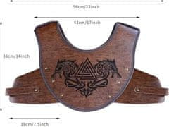 Nikcorp HiiFeuer Fenrir Vegvisir vikinški prsni oklop od PU kože za cosplay i LARP, podesiva veličina, reljefni uzorak
