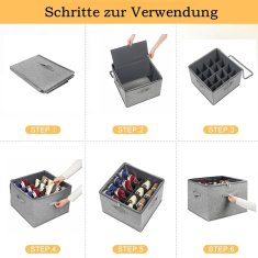 Nikcorp Sklopivi organizator za cipele sa 16 pretinaca i prozirnim poklopcem set 2 komada sivi 44,5x44,5x32 cm