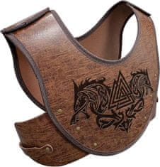 Nikcorp HiiFeuer Fenrir Vegvisir vikinški prsni oklop od PU kože za cosplay i LARP, podesiva veličina, reljefni uzorak