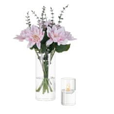 Nikcorp Set od 2 cilindrične staklene vaze od borosilikatnog stakla 10 i 20 cm prozirne za cvijeće i svijeće