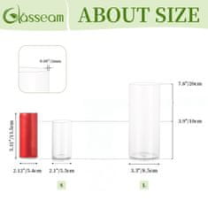 Nikcorp Set od 2 cilindrične staklene vaze od borosilikatnog stakla 10 i 20 cm prozirne za cvijeće i svijeće