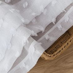 Nikcorp Kratke boho zavjese s točkicama i pomponima, set 2 komada, poluprozirni voal, 140x138 cm, bijela, na alke