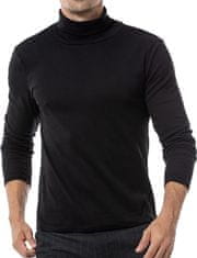 Nikcorp Muški džemper s uskim ovratnikom i dugim rukavima, lagano i prozračno pletivo, elegantna crna dolčevita, veličina M
