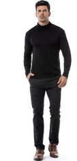 Nikcorp Muški džemper s uskim ovratnikom i dugim rukavima, lagano i prozračno pletivo, elegantna crna dolčevita, veličina M