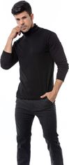 Nikcorp Muški džemper s uskim ovratnikom i dugim rukavima, lagano i prozračno pletivo, elegantna crna dolčevita, veličina M