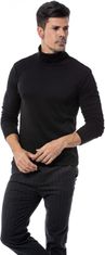 Nikcorp Muški džemper s uskim ovratnikom i dugim rukavima, lagano i prozračno pletivo, elegantna crna dolčevita, veličina M