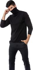 Nikcorp Muški džemper s uskim ovratnikom i dugim rukavima, lagano i prozračno pletivo, elegantna crna dolčevita, veličina M