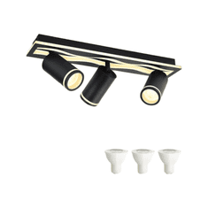 Nikcorp Moderna LED stropna svjetiljka GU10 3000K, crni reflektor 350° rotacija, 1700lm