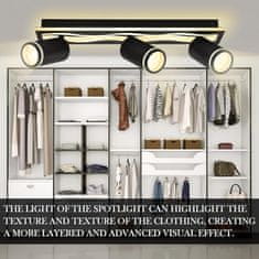 Nikcorp Moderna LED stropna svjetiljka GU10 3000K, crni reflektor 350° rotacija, 1700lm