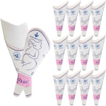 Nikcorp Jednokratni ženski ljevak za mokrenje u stajaćem položaju, set 50 komada, higijensko pomagalo za putovanja i kampiranje