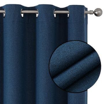 Nikcorp Set od 2 termoizolacijske zavjese za zamračivanje 117x137 cm imitacija lana s metalnim prstenovima 100% blackout zaštita