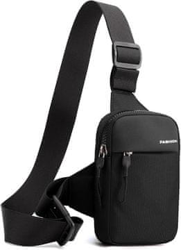 Nikcorp Mala vodootporna sportska torbica za rame 17x12cm s podesivim remenom, crna, uniseks crossbody model za mobitel i dokumente