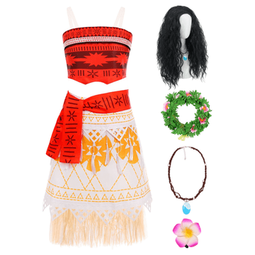 Nikcorp Ženski kostim Princeza Vaiana s perikom i dodacima za maškare i Halloween XXL set