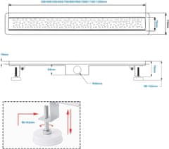 Nikcorp Linearni tuš kanal s mjehurićima od nehrđajućeg čelika sa sifonom 120x11 cm - Inox podni odvod za walk-in tuš kabine