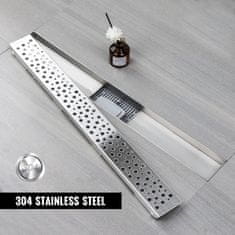 Nikcorp Linearni tuš kanal s mjehurićima od nehrđajućeg čelika sa sifonom 120x11 cm - Inox podni odvod za walk-in tuš kabine