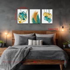 Nikcorp Moderna zidna slika na platnu Biljni motiv Zlatno-Zelena s drvenim okvirom 40x30 cm HD tisak za dom i ured