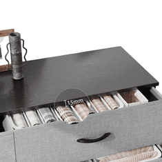Nikcorp Komoda s 8 tekstilnih ladica i čeličnim okvirom, organizator za odjeću 87 x 30 x 90 cm, siva