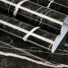 Nikcorp Samoljepljiva folija za namještaj mramor crno-ružičasti 30 cm x 5 m PVC dekoracija za kuhinju i pultove