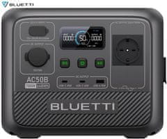 BLUETTI AC50B prijenosna stanica za punjenje, snaga 700 W, baterija od 448 Wh, AI BMS sustav, crna
