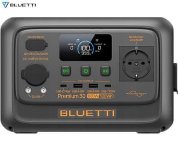 BLUETTI Prijenosna stanica za punjenje PREMIUM 30 V2, snaga 600 W, baterija od 288 Wh, BMS sustav, crna
