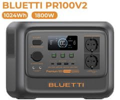 BLUETTI PREMIUM 100 V2 prijenosna stanica za punjenje, snaga 1800 W, baterija od 1024 Wh, BMS sustav, crna