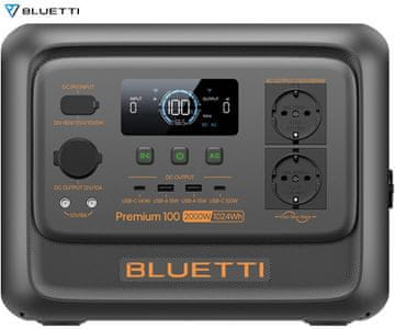 BLUETTI Prijenosna stanica za punjenje PREMIUM 100 V2, snaga 1800 W, baterija od 1024 Wh, BMS sustav, crna