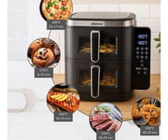 Alpina Dvostruka XXL friteza na vrući zrak, 11 l, 2800 W, crna