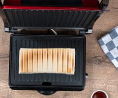 Alpina električni kontaktni roštilj, LED indikator, 30,5x26x10cm, 1000W, crno-crveni