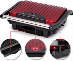 Alpina električni kontaktni roštilj, LED indikator, 30,5x26x10cm, 1000W, crno-crveni