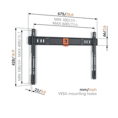 Vogels TVM1603, zidni nosač za ekrane od 40"-100", fiksni, do 75kg