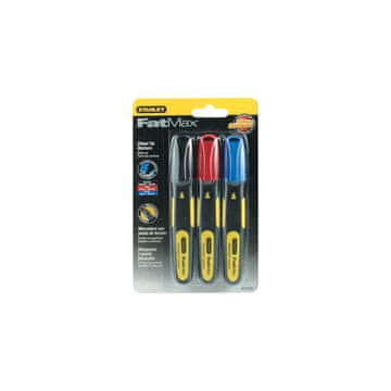 slomart Stanley FatMax set markera, 3 boje, široki vrh, 3 kom