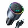 Joyroom punjač automobilski 12V 24V 145W PD QC TipA TipC crni JR-CCN07
