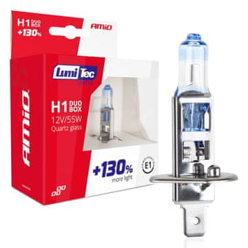 slomart Auto halogen žarulje AMiO H1 LumiTec Limited +130% (E1) duo