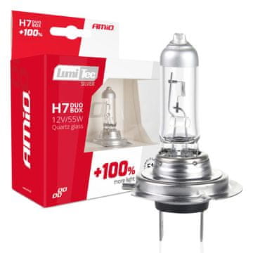 slomart Auto halogen žarulje AMiO H7 LumiTec Silver +100% (E1) duo