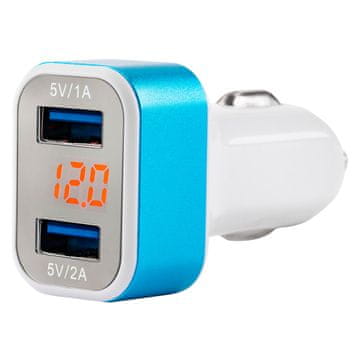 AMIO Auto punjač 2x USB + voltmetar TEST-04 -01028